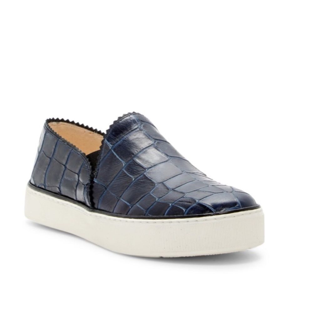 Stuart Weitzman Blue Nuggets Chunky Platform Slip On Sneakers Size 5 1/2